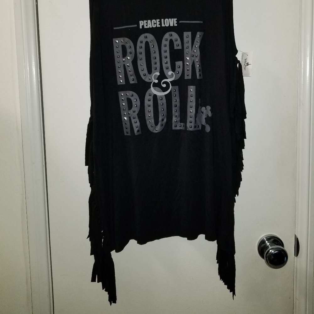 Peace Love and Rock and Roll mouise Rock's Roller coaster tank top Studded - Picture 2 of 11